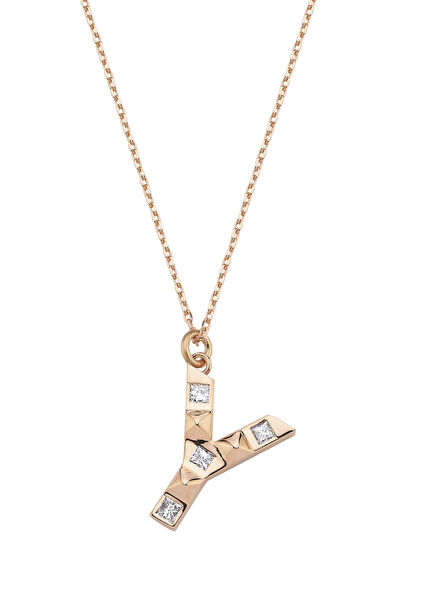 Diamond Detail Womens Gold Necklace